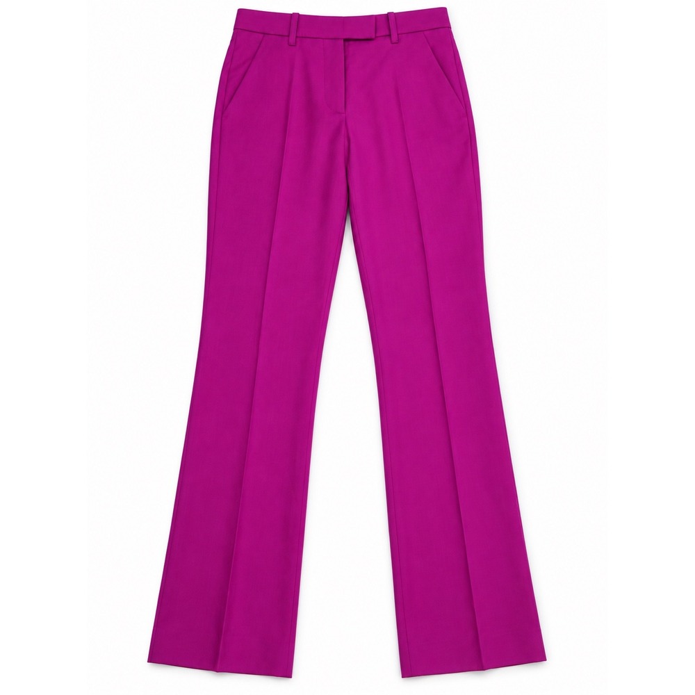 Helmut Lang Magenta Wool Silk Tailored Straight Leg Pants Made in Italy Size 38